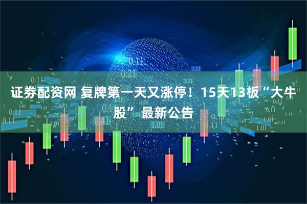证劵配资网 复牌第一天又涨停！15天13板“大牛股” 最新公告